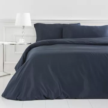 funda nórdica satén 400 hilos azul cierre con botones 2