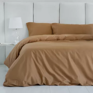 funda nórdica satén 300 hilos terracota cierre con botones 2