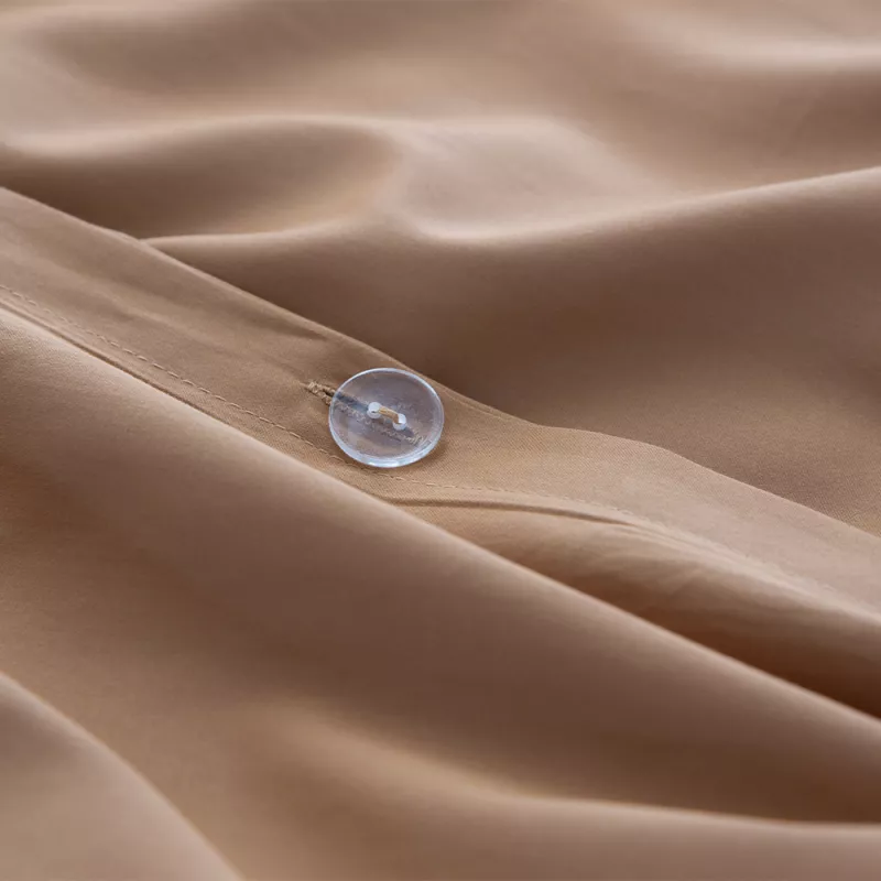 funda nórdica con botones satén 300 hilos terracota cierre con botones