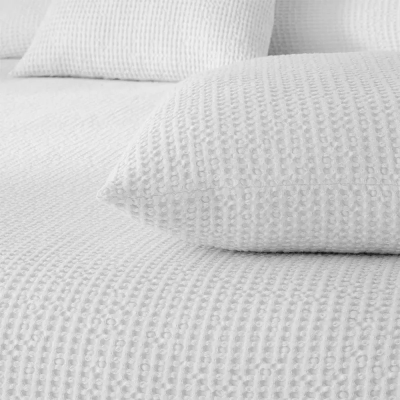 funda nórdica nido de abeja algodón blanco