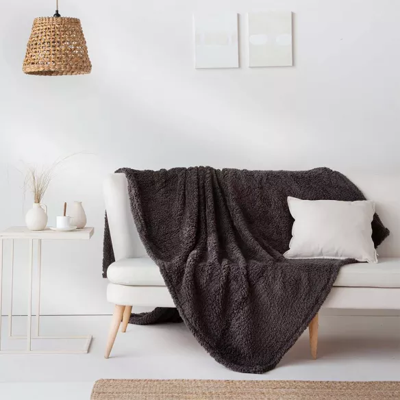 manta de viaje cama plaid multiusos gris oscuro