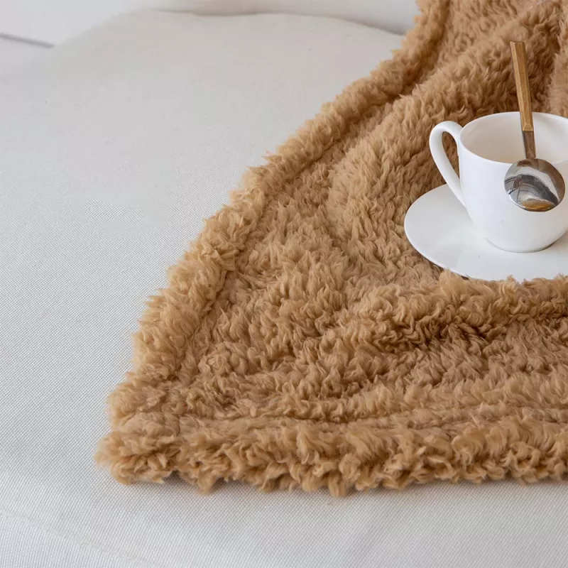 plaid decorativo muy suave y agradable camel