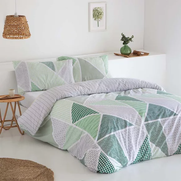 funda edredón nórdica verde reversible