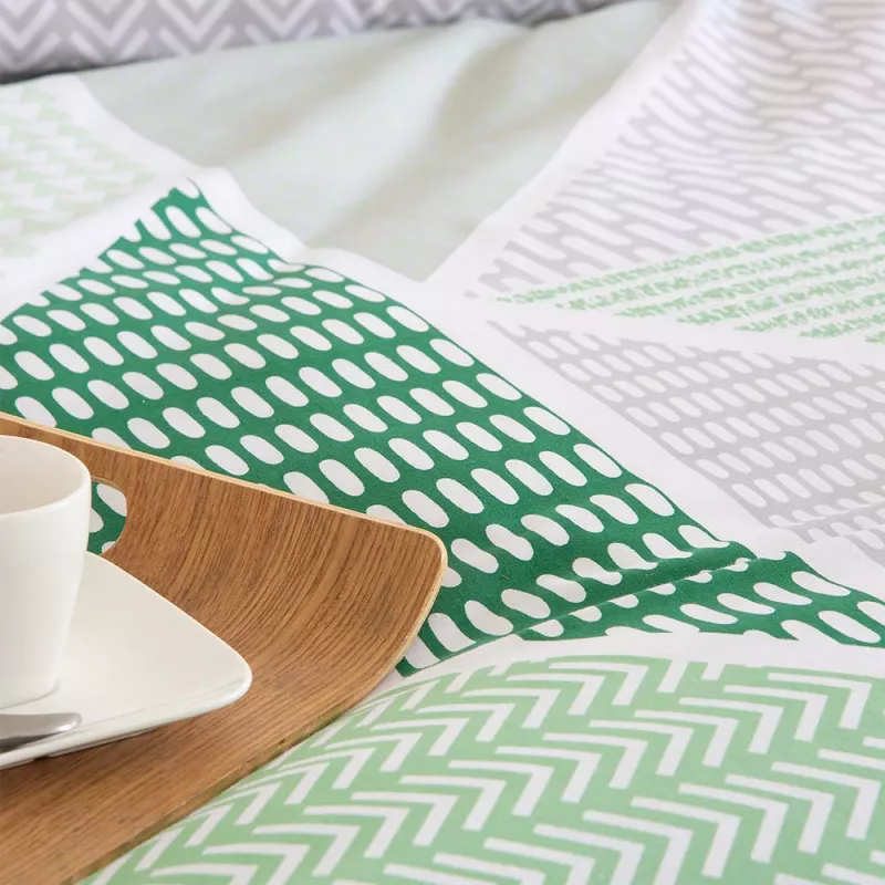 funda edredón verde reversible algodón poliéster