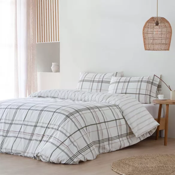 funda nórdica percal algodón 200 hilos beige