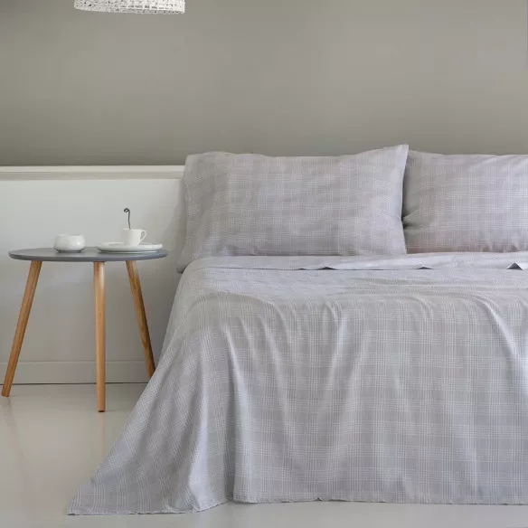 juego de cama gris satén algodón 200 hilos