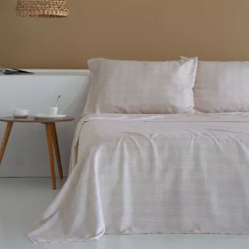 juego cama satén algodón beige  200 hilos 2