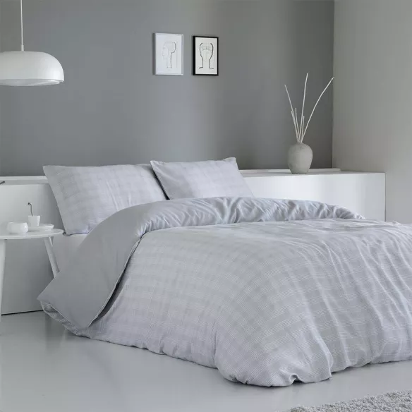 funda edredón nórdica satén algodón 200 hilos gris