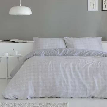 funda edredón nórdica satén algodón 200 hilos gris 2