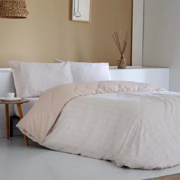 funda edredón nórdico beige satén algodón 200 hilos