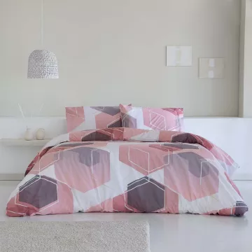 funda edredón nórdico rosa algodón poliéster tacto muy suave 2