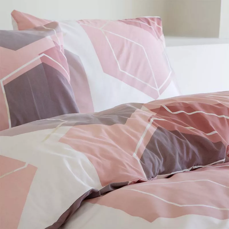 funda edredón nórdico nude rosa algodón