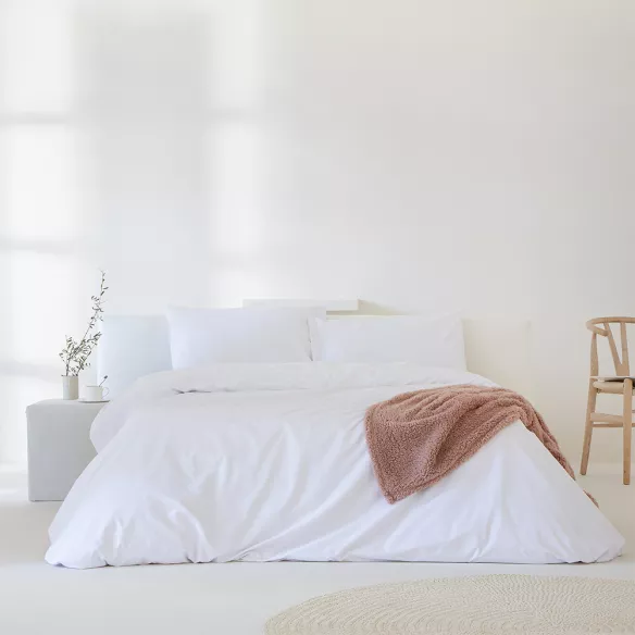 funda nórdica blanca algodón liso 200 hilos
