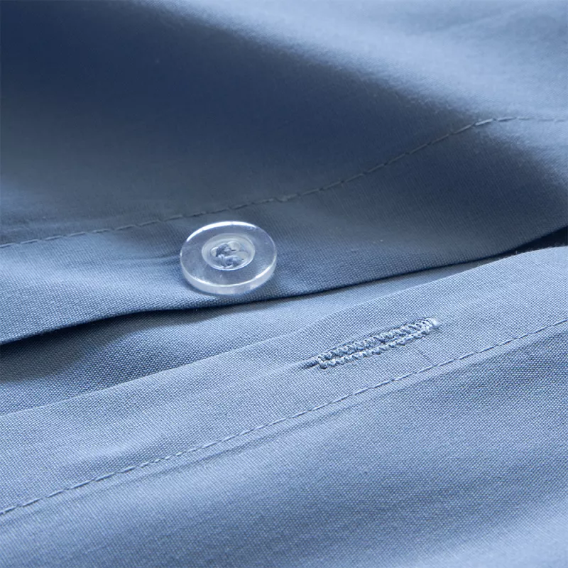 funda edredón nórdico cierre con botones azul liso algodón 200 hilos