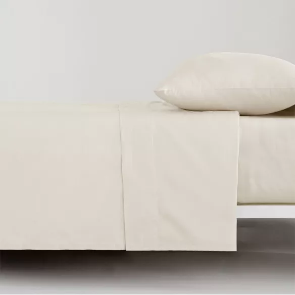 juego de cama sábanas lisa beige percal algodón 200 hilos