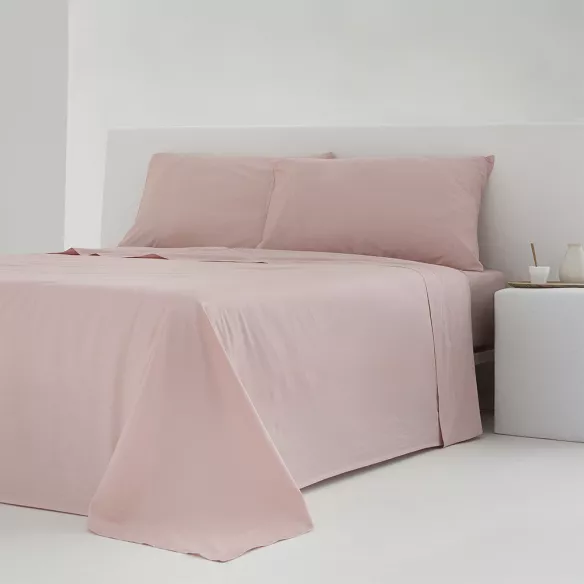 juego de sábanas nude liso percal algodón 200 hilos