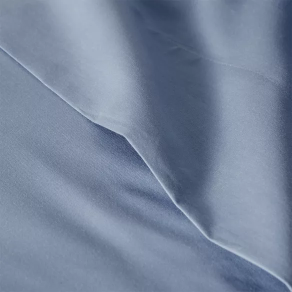 juego de sábanas liso azul con bajera ajustable percal algodón 200 hilos