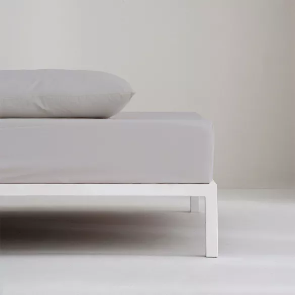 bajera ajustable gris percal algodón 200 hilos