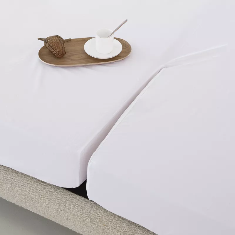 sábana bajera pantalón camas dobles articuladas blanco percal algodón 200 hilos