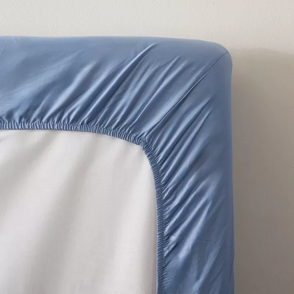 sábana bajera pantalón azul percal algodón