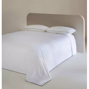 Funda edredón nórdico satén 300 hilos blanco con filo negro