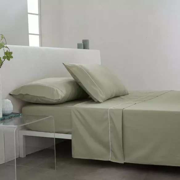 juego de sábanas verde satén algodon egipcio 300 hilos