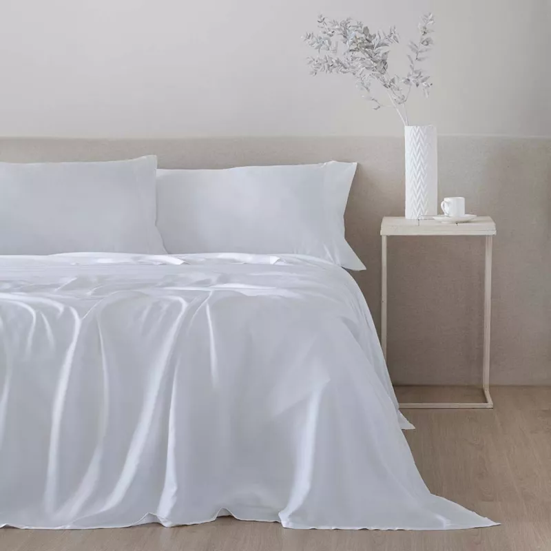 juego de cama bambú blanco 300 hilos suavidad y ligereza