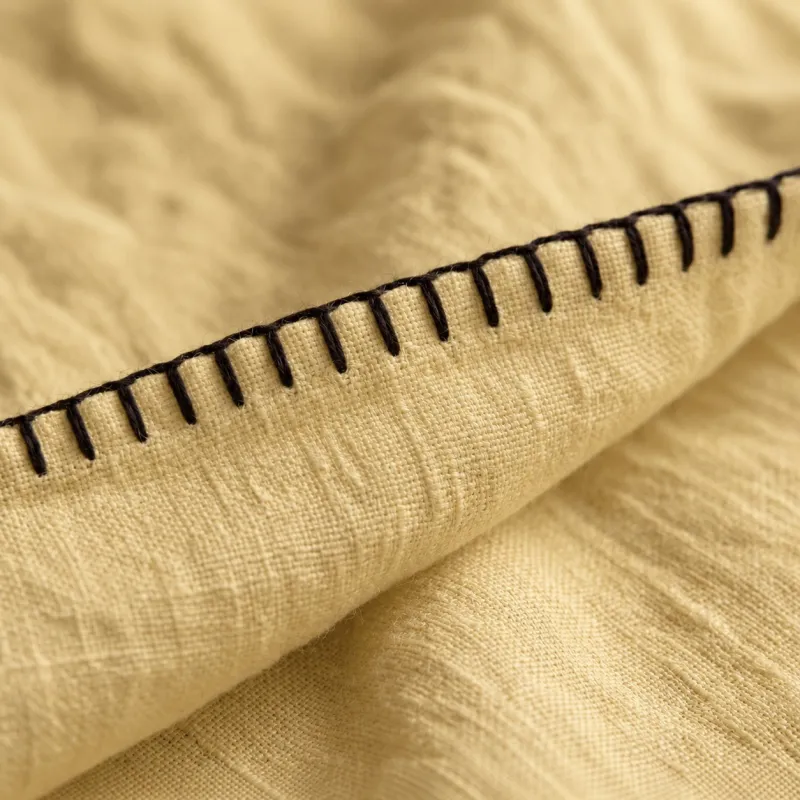 COTTON ARTEAN  - Juego de sábanas modelo HARRIA Mostaza. Percal algodón 200 hilos.