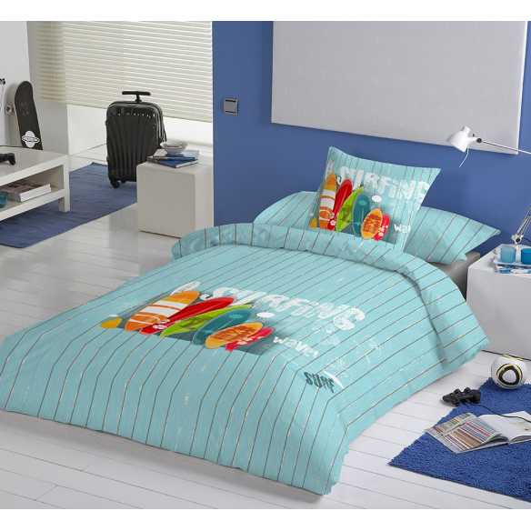 funda nordica infantil azul wave