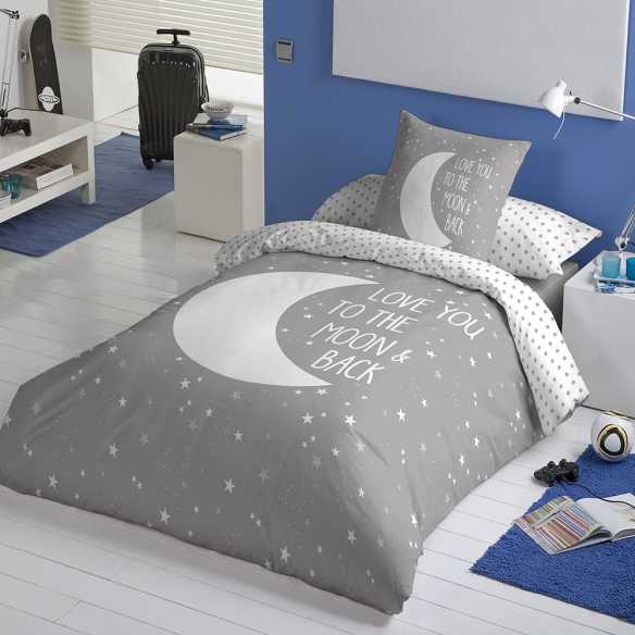 funda nordica infantil juvenil gris